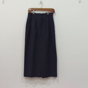 Vintage HuntClub Navy Blue Long Wool Skirt